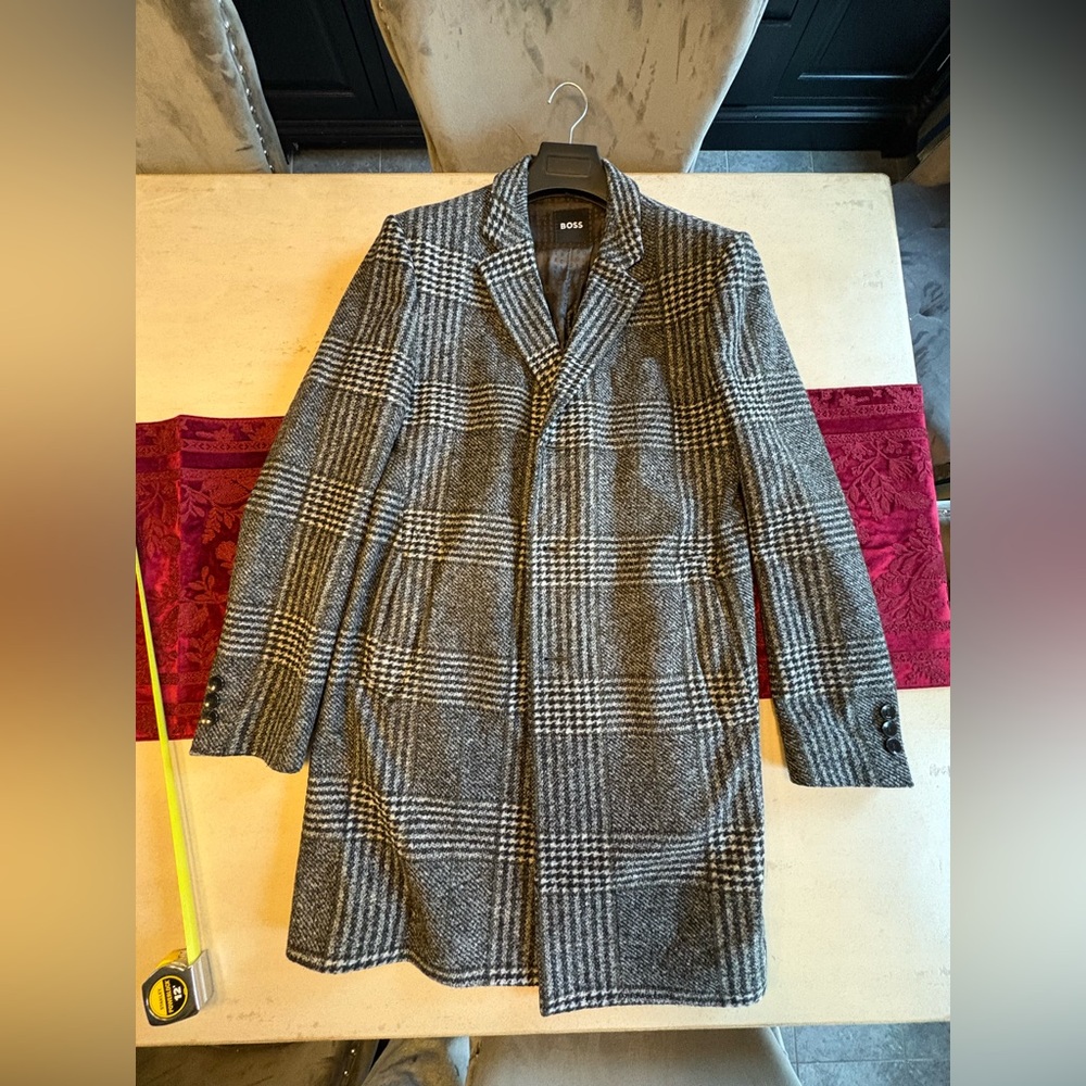 Hugo Boss Plaid Overcoat